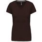 Kariban T-shirt col V manches courtes femme chocolate
