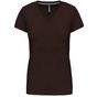 kariban T-shirt col V manches courtes femme - chocolate - L