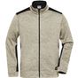 James&Nicholson Men´s Knitted Workwear Fleece Jacket -STRONG- stone_melange/black