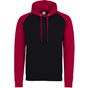 AWDis Just Hoods Baseball Hoodie jet_black/fire_red