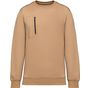 WK Designed To Work Sweat-shirt Day To Day zip poche contrastée unisexe camel/black
