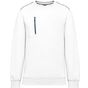 WK Designed To Work Sweat-shirt Day To Day zip poche contrastée unisexe white/navy