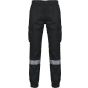 WK Designed To Work Pantalon cargo unisexe avec bas élastiqué et bande réfléchissante black