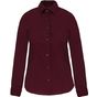 Kariban Chemise coton / élasthanne manches longues femme wine