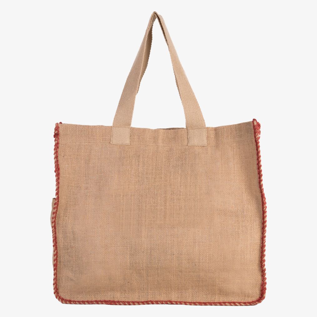 Sac en jute avec coutures contrastées kimood