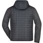 James&Nicholson Men´s Knitted Hybrid Jacket grey_melange/anthracite_melange