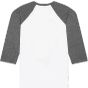 Bella Unisex 3/4 sleeve baseball tee white/deep_heather