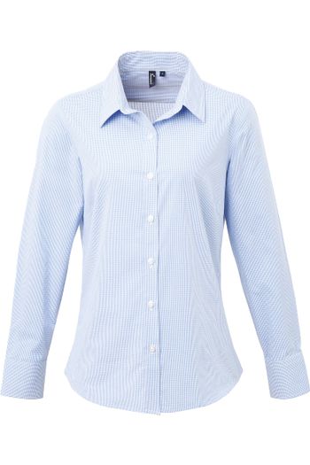 Image produit Chemise à micro-carreaux vichy et manches longues pour femme