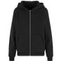 Build Your Brand Ladies Fluffy Zip Hoody Black