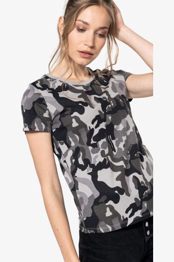 Image produit T-shirt camo manches courtes femme